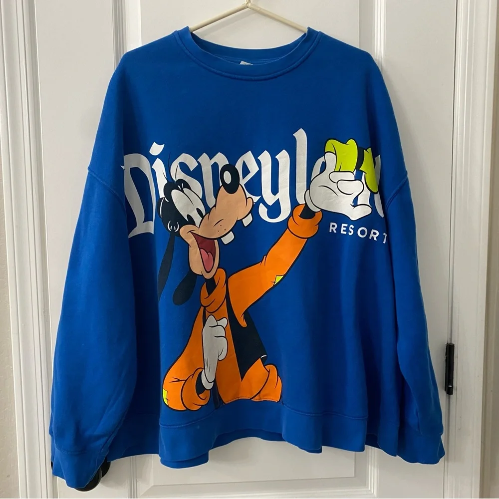DisneyParks Disneyland Resort Goofy Back to Front Pullover Sweatshirt F - Picture 2 of 7